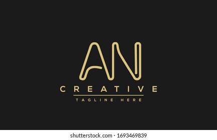 AN Letter Logo Design. Creative Modern A N Letters icon vector Illustration.