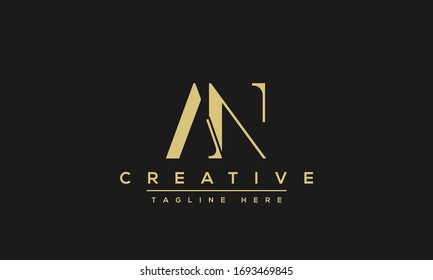 AN Letter Logo Design. Creative Modern A N Letters icon vector Illustration.