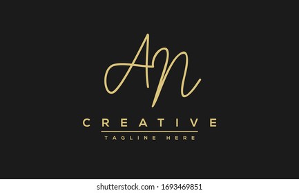 AN Letter Logo Design. Creative Modern A N Letters icon vector Illustration.