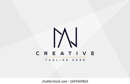 AN Letter Logo Design. Creative Modern A N Letters icon vector Illustration.