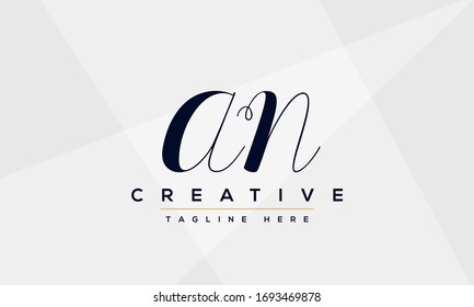 AN Letter Logo Design. Creative Modern A N Letters icon vector Illustration.