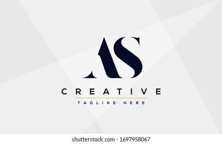 Diseño del logotipo AS Letter. Ilustración vectorial del icono de Creative Modern A S Letters.
