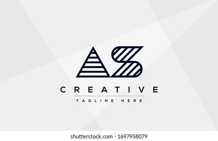 Logo-Design als Buchstaben. Creative Modern A S Letters Symbol Vektorillustration Illustration.