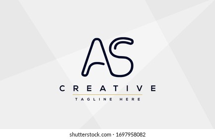 AS Letter Logo Design. Creative Modern A S Letters icon vector Illustration.