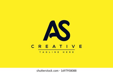 Diseño del logotipo AS Letter. Ilustración vectorial del icono de Creative Modern A S Letters.