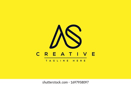 Diseño del logotipo AS Letter. Ilustración vectorial del icono de Creative Modern A S Letters.