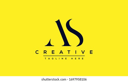 Diseño del logotipo AS Letter. Ilustración vectorial del icono de Creative Modern A S Letters.