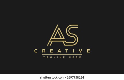 Logo-Design als Buchstaben. Creative Modern A S Letters Symbol Vektorillustration Illustration.