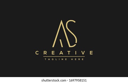 AS Letter Logo Design. Creative Modern A S Letters icon vector Illustration.
