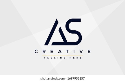 Logo-Design als Buchstaben. Creative Modern A S Letters Symbol Vektorillustration Illustration.