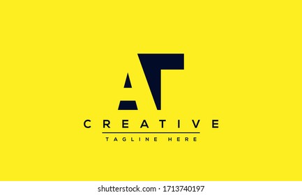 AT Letter Logo Design. Creative Modern A T Letters icon vector Illustration.