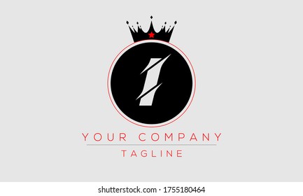 Diseño de logotipo de carta I, creativo icono moderno I con cabeza de corona