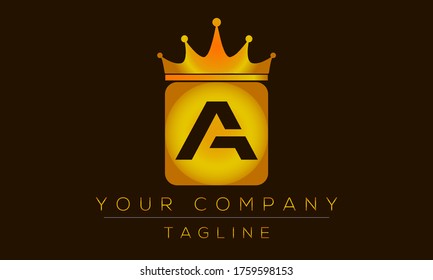 Letter A Logo Design, Creative Modern Icon A With Crown Head