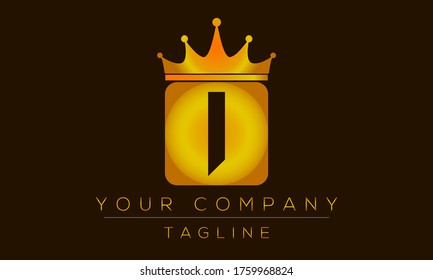 Diseño de logotipo de carta I, creativo icono moderno I con cabeza de corona