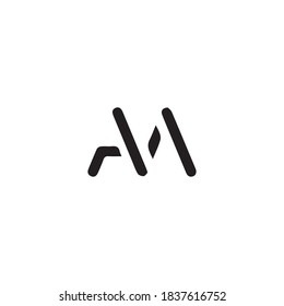 AM Letter Logo Design with Creative Modern Trendy Typography and Black Colors.