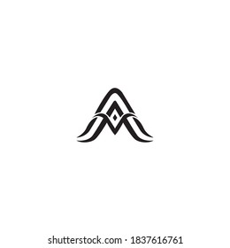 AM Letter Logo Design with Creative Modern Trendy Typography and Black Colors.