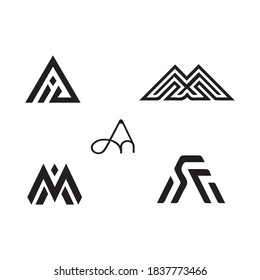 AM Letter Logo Design mit kreativer, moderner, trendiger Typografie und schwarzen Farben.