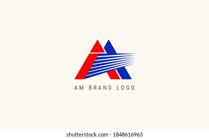 AM Letter Logo Design with Creative Modern Trendy Typography