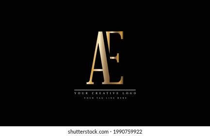 Diseño de logotipo con tipografía moderna creativa AE A E