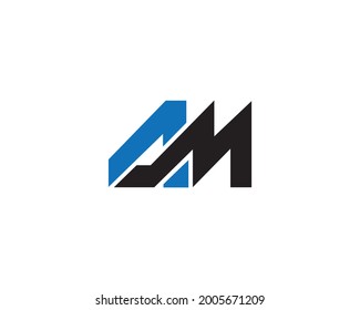 AM Letter Logo Design Creative Modern Vector.