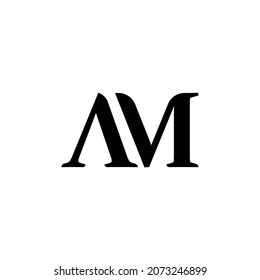 AM Letter Logo Design with Creative Modern Trendy Typography and Black Color