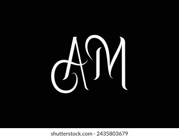 AM Letter Logo Design with Creative Modern Trendy Typograp