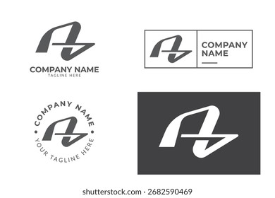 Letra A diseño de logotipo. Plantilla de icono de logotipo de letra A creativa y moderna para empresas y empresas