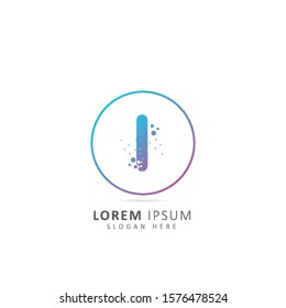 I Letter Logo Design With Dots and Circle element