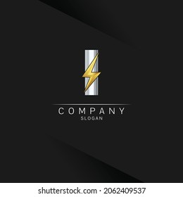 diseño del logotipo de la letra I, vector del logotipo de los tornillos eléctricos