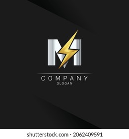 letter A logo design, Electrical Bolt Logo Vector