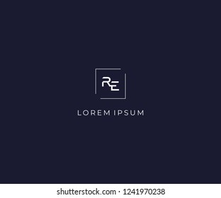 Letter RE Logo Design Element