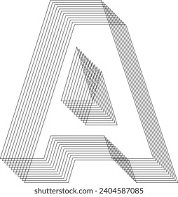 A Letter logo design element. 3D Geometric letter. Streetwear stile. Impossible shape, optical illusion. Sacred geometry. Vector illustration 10 eps.