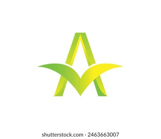 A LETTER LOGO DESIGN ELEMENT WITH BEAUTIFUL COLOR
