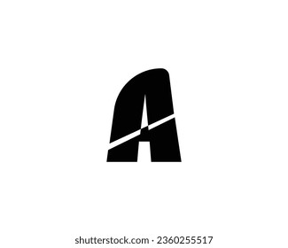 Un elemento de diseño de logotipo de letra en color negro