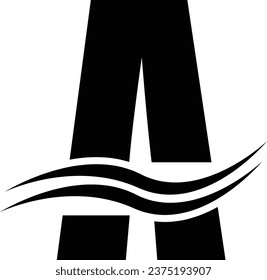 A letter logo design element in black colour