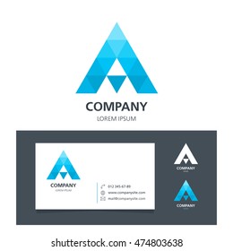 Letter A - Logo Design Element with Business Card - illustration