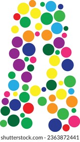 Un elemento de diseño de logotipo de letra con círculos coloridos