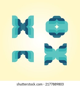 Letter logo design elements shape