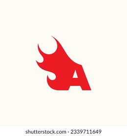 Carta de diseño de logo, logo de incendio, logo de llama . tipografía, quema 