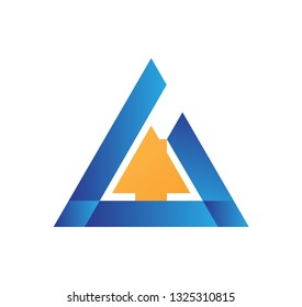 Letter A logo design. Flat logo design