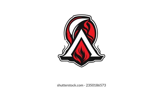 Letter a logo design, a logo, gaming logo red fire spark A Logo Design, Initial letter A icon vector design, Letter A icon design template, Letter A icon
