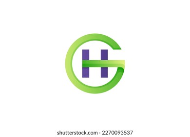letter logo design GH, HG with symbol combination of letters G and H in monogram design