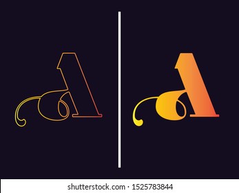 A Letter Logo Design with gradient color