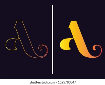 A Letter Logo Design with gradient color