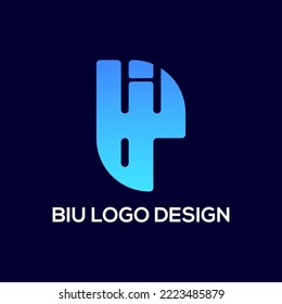 Diseño de logotipo de carta con plantilla de vector de color degradado.