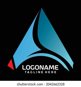 Letter A Logo Design, with gradient colors can be used for company logos with a black background to make the logo more attractive