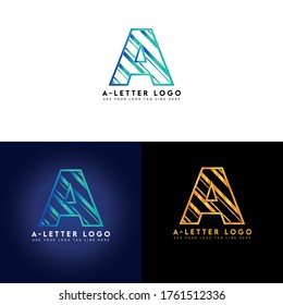 Diseño de logotipo de carta con color degradado