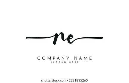 letter RE logo design handwriting signature style vector template.