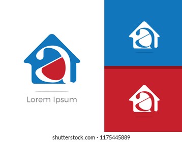 A letter logo design, letter A in heart vector icon.