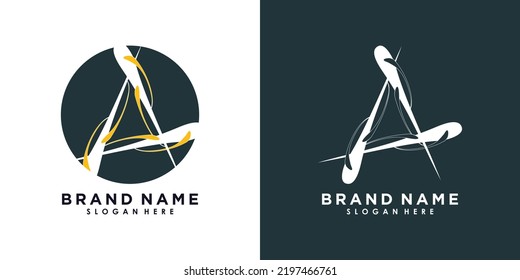 letter a logo design with icon creative concept premium vector
